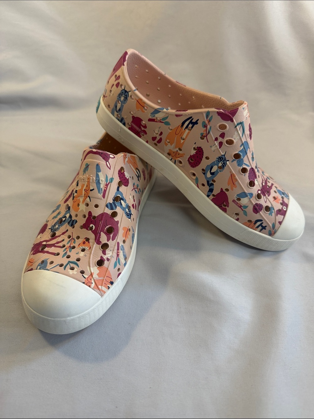 Native Shoes Kids Slip-On Sneakers in Pink Floral Animal Print